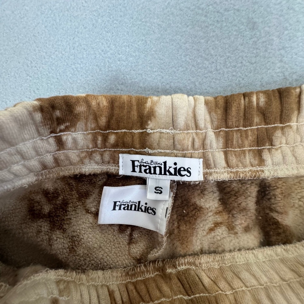 Frankies‎ Bikinis Sweatsuit Set Sz S Tie Dye Cropped Hoodie Joggers Tan Brown - Picture 12 of 16